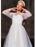 Beaded White Lace Tulle Fancy Flower Girl Dress